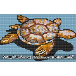 S2 Żółw przy dnie- obraz z mozaiki 312x192cm