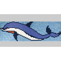 Delfin (d2)- obraz z mozaiki 208x73cm