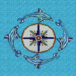 Delfiny (D36) obraz z mozaiki 263x263cm