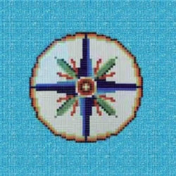 Gwiazda w okręgu (D37) obraz z mozaiki 128x128cm