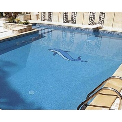 Delfin (d2)- obraz z mozaiki 208x73cm