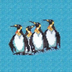 Pingwiny (d7))- obraz z mozaiki 161x136cm